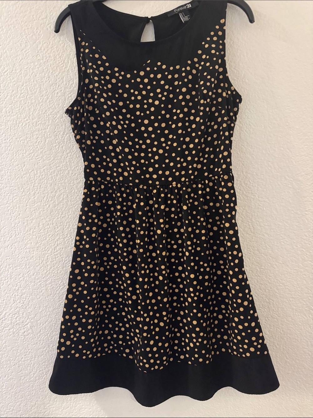 Forever 21 Black Dress with Gold Dot Print